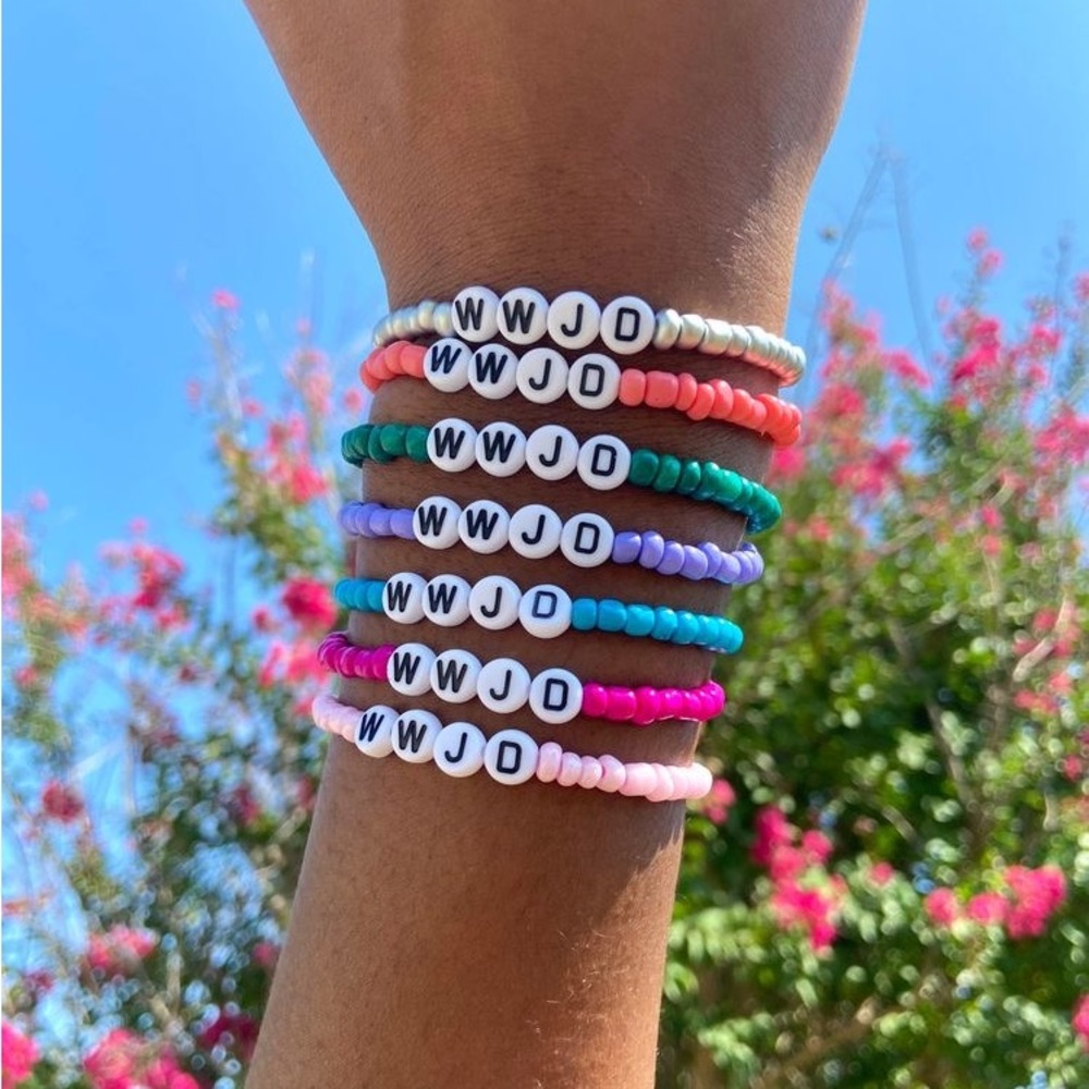 Customized “wwjd” beaded bracelets